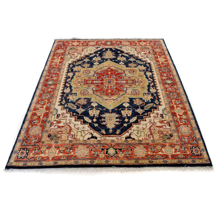 Hand Knotted Heriz Rug 4' 10" x 6' 4" - No. AL30907