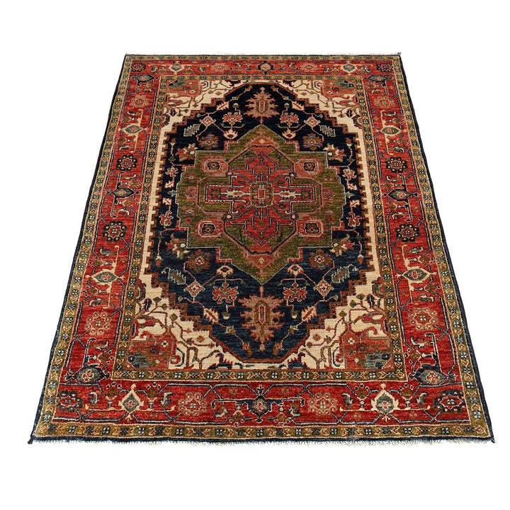 Hand Knotted Persian Design Heriz Rug 4' 1" x 6' 0" - No. AL63260