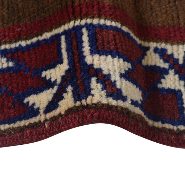 Red Afghan Prayer Rug 2' 11" x 4' 7" Hand-Knotted border