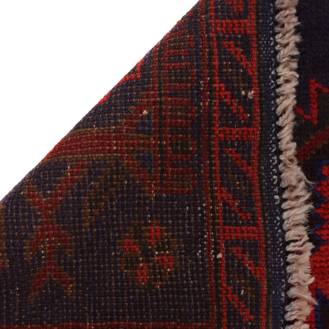 Afghan Baluchi Rug 3' 1" x 4' 9" Hand-Knotted pattern
