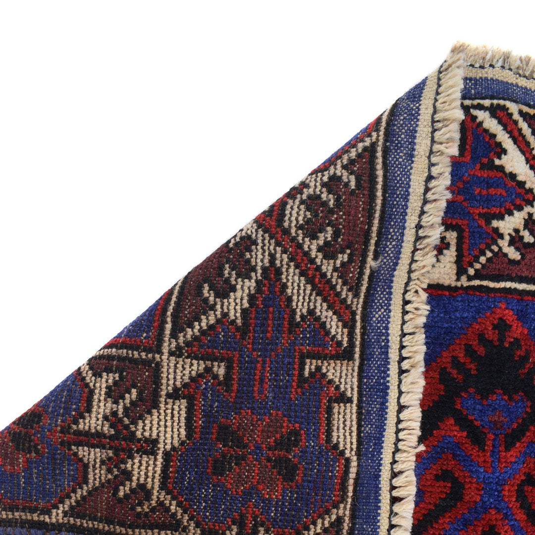 Blue Afghan Prayer Rug 2' 9" x 4' 7" Hand-Knotted | No. AL25942