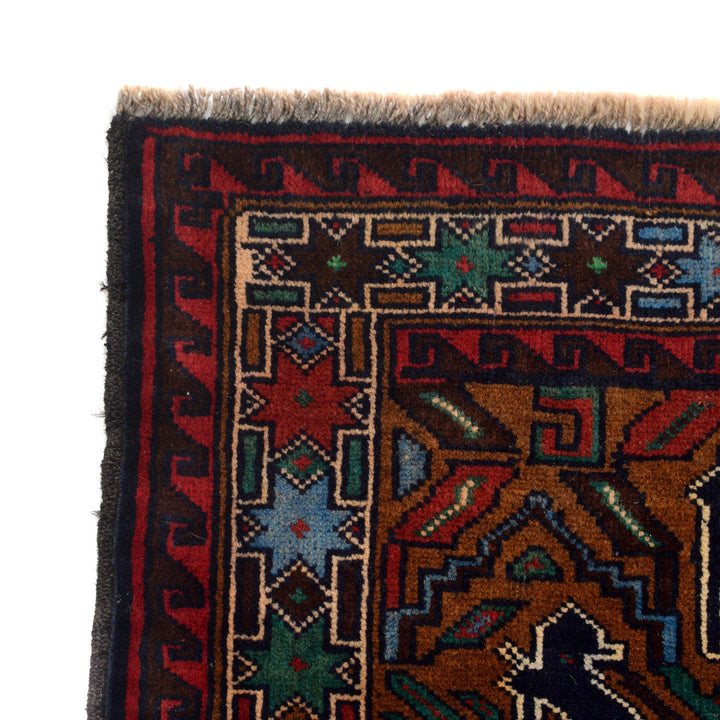 Afghan Baluchi Rug 2' 10" x 4' 1" Hand-Knotted view
