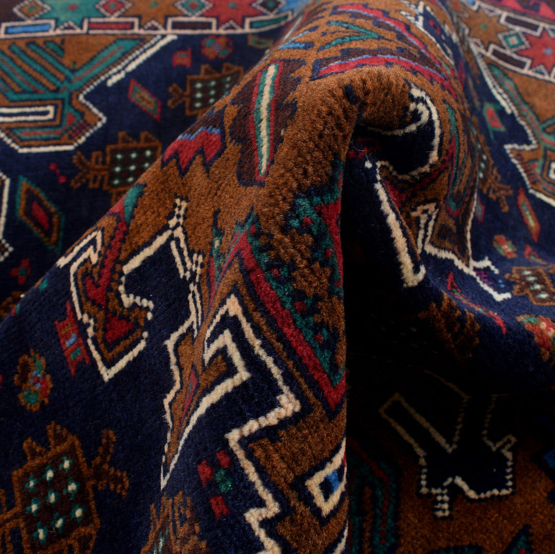 Afghan Baluchi Rug 2' 10" x 4' 1" Hand-Knotted field