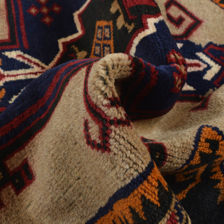 Afghan Prayer Rug 3' 0" x 4' 10" Hand-Knotted field