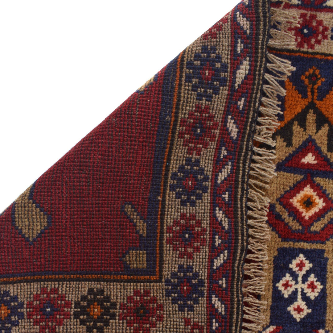 Afghan Prayer Rug 3' 3" x 4' 9" Hand-Knotted pattern