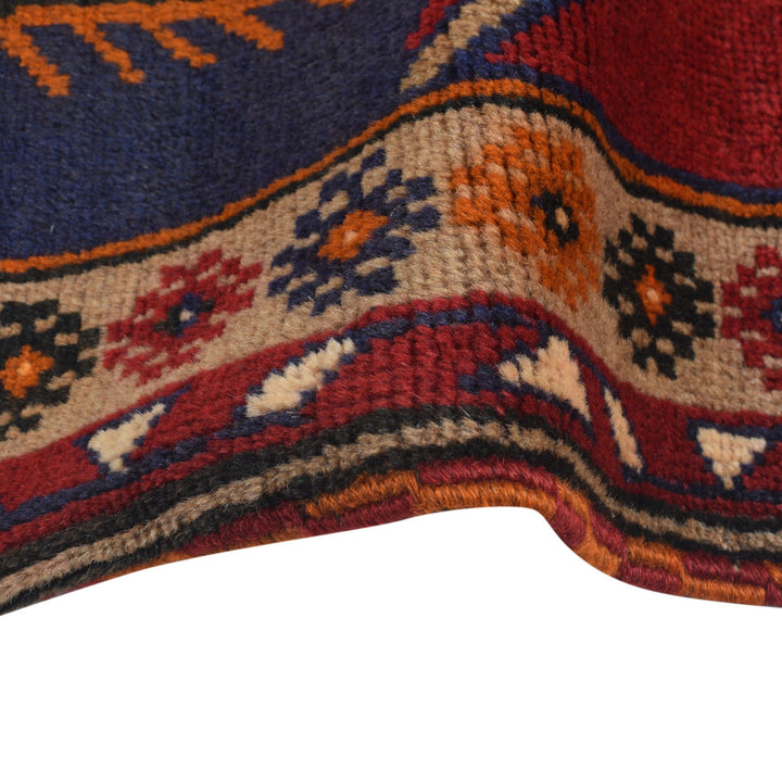Afghan Prayer Rug 3' 3" x 4' 9" Hand-Knotted border