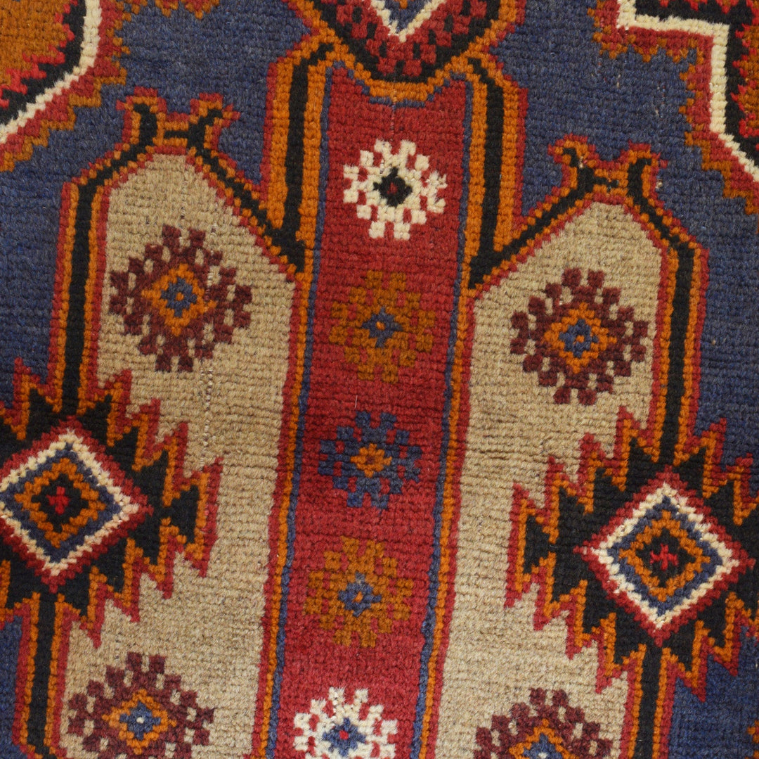 Space Blue Afghan Baluchi Rug 3' 1" x 4' 10" Hand-Knotted view