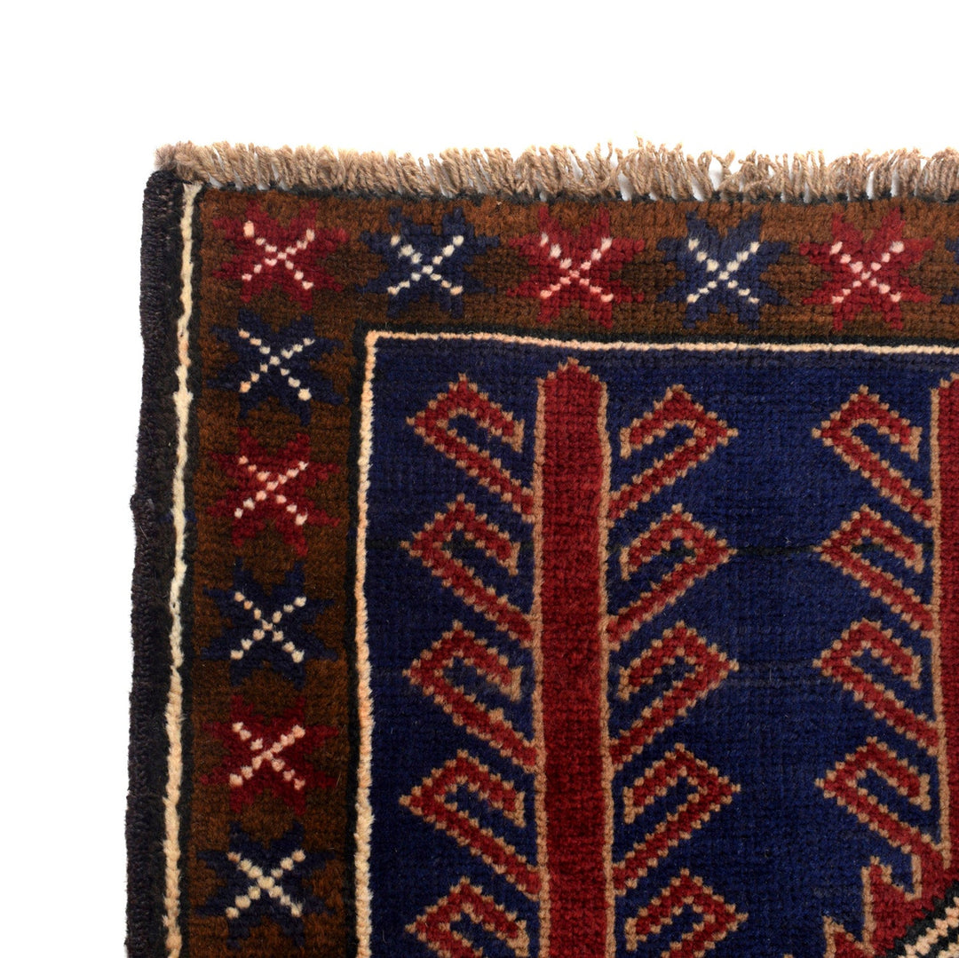 Dark Blue Afghan Baluchi Rug 3' 3" x 4' 8" Hand-Knotted view
