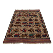 Handcrafted Afghan War Rug 4' 6" x 6' 1" - No. AL17903