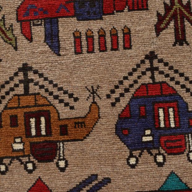Handcrafted Afghan War Rug 4' 6" x 6' 1" - No. AL17903
