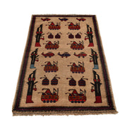 Afghan War Rug – Military Design 2' 11" x 4' 6" - No. AL35278