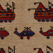 Afghan War Rug – Military Design 2' 11" x 4' 6" - No. AL35278