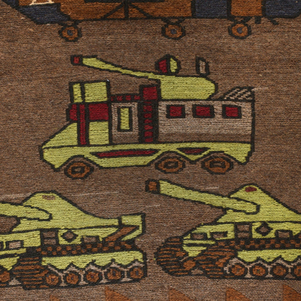 Afghan War Kilim – Military Design 2' 9" x 4' 8" - No. AL20123