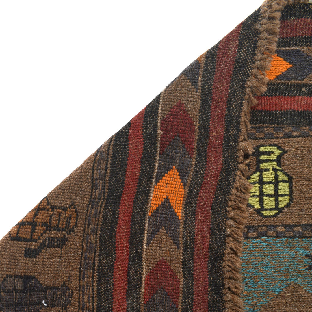 Afghan War Kilim – Military Design 2' 9" x 4' 8" - No. AL20123