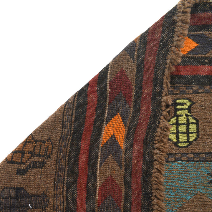 Afghan War Kilim – Military Design 2' 9" x 4' 8" - No. AL20123