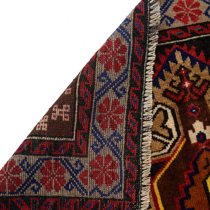 Afghan Baluchi Rug 3' 1" x 5' 10" Hand-Knotted pattern