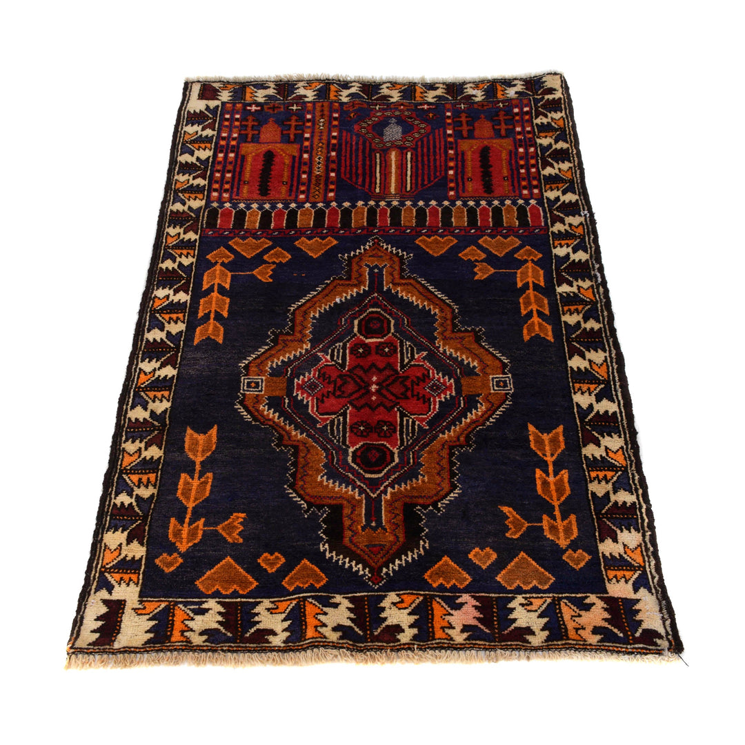 Afghan Prayer Rug 3' 0" x 4' 9" Hand-Knotted | No. AL78902