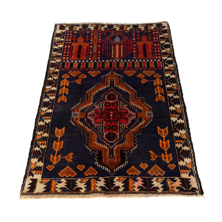 Afghan Prayer Rug 3' 0" x 4' 9" Hand-Knotted | No. AL78902