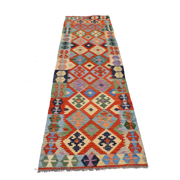 Hand Knotted Flatweave Kilim Runner 2' 6" x 9' 4" - No. AL60423