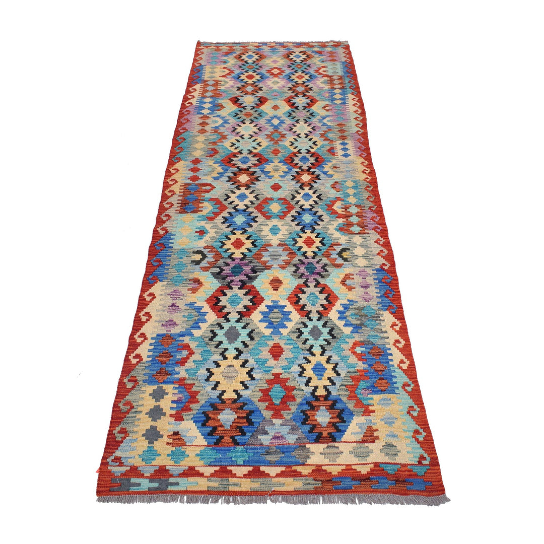 Hand Made Afghan Kilim Runner 2' 9" x 9' 9" - No. AL86529