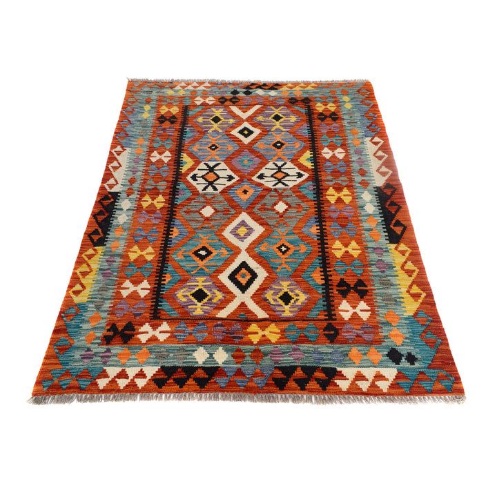 Hand Woven Wool Kelim 4' 3" x 6' 2" - No. AL16231