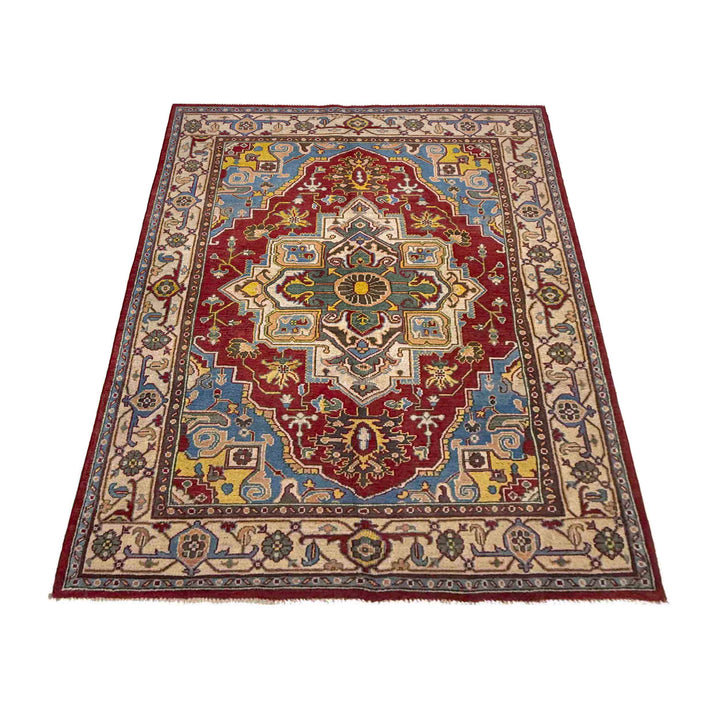 Hand Woven Heriz Design Carpet 4' 11" x 7' 8" - No. AL81445