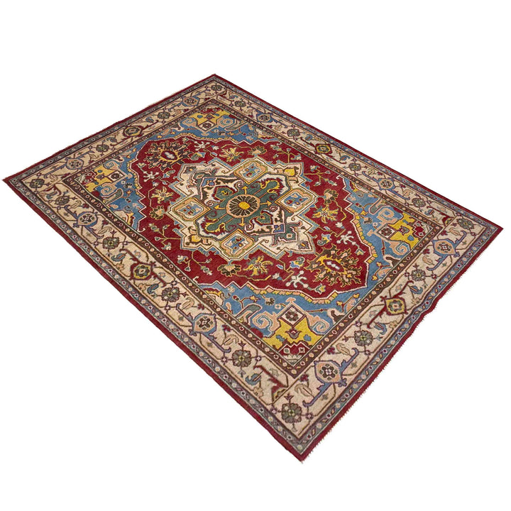 Hand Woven Heriz Design Carpet 4' 11" x 7' 8" - No. AL81445