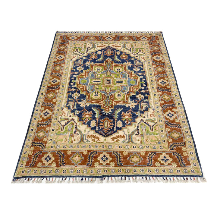 Hand Knotted Persian Heriz Area Rug 3' 11" x 5' 10" - No. AL15281