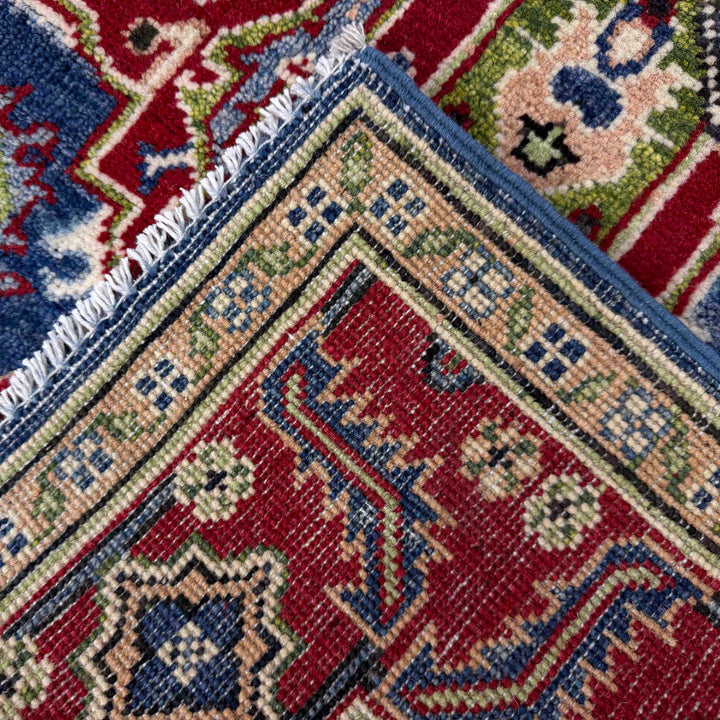 Afghan Heriz Rug 4' 0" x 6' 7" Hand-Knotted border