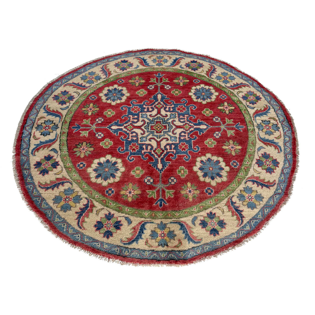 Hand Knotted Round Kazak Oriental Rug 4' 10" x 4' 11" - No. AL18689