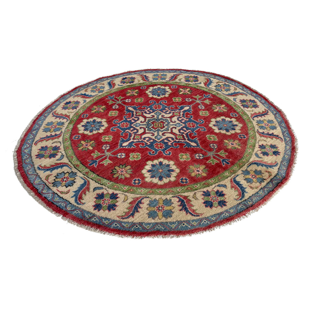 Hand Knotted Round Kazak Oriental Rug 4' 10" x 4' 11" - No. AL18689