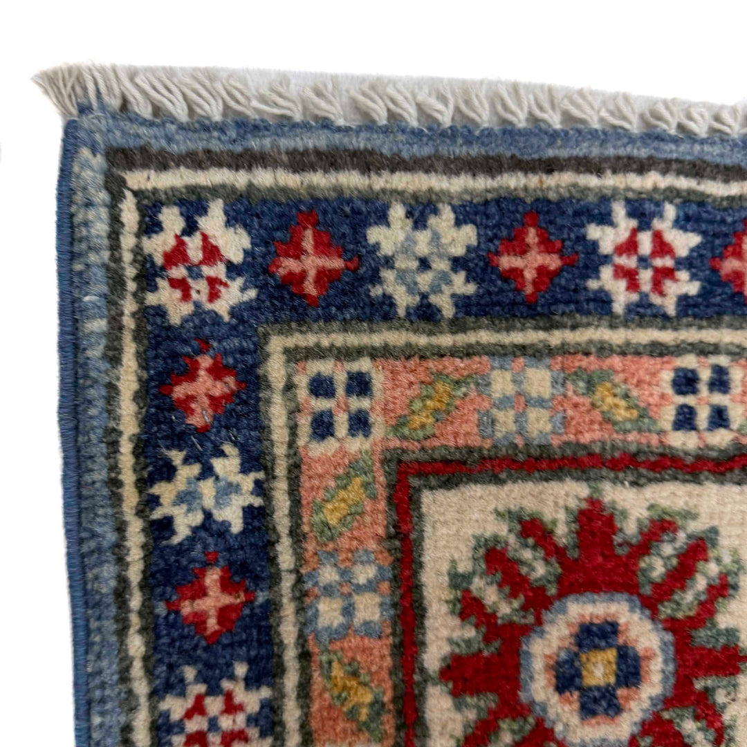 Blue Afghan Kazak Rug 4' 10" x 6' 2" Hand-Knotted | No. AL44465