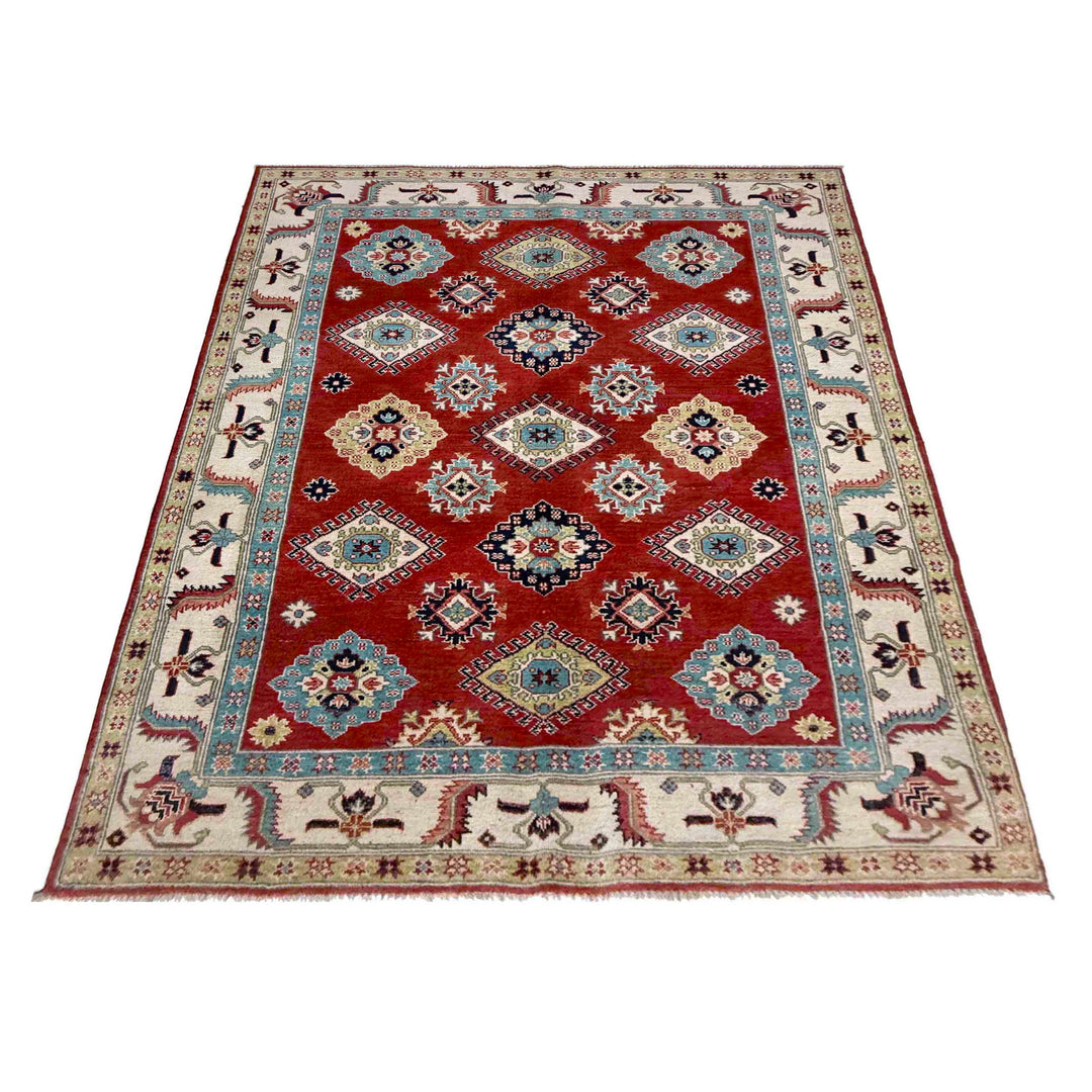 Handmade Kazak Area Rug 5' 0" x 6' 8" - No. AL54689