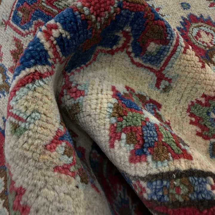 Beige Afghan Kazak Rug 2'1" x 5'9" Hand-Knotted | No. AL67900