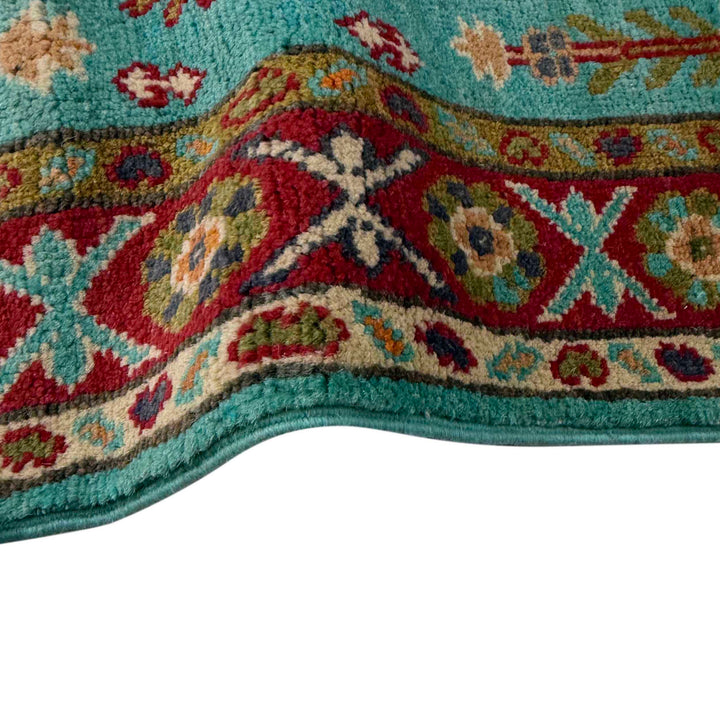 Blue Afghan Kazak Rug 1' 10" x 5' 7" Hand-Knotted | No. AL23792