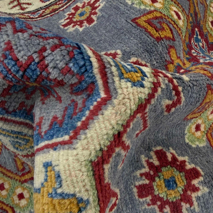 Gray Afghan Kazak Rug 2' 6" x 6' 4" Hand-Knotted | No. AL131110
