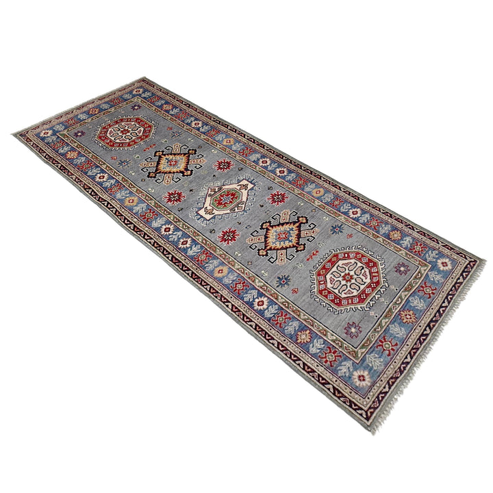 Gray Afghan Kazak Rug 2' 9" x 7' 9" Hand-Knotted | No. AL35625