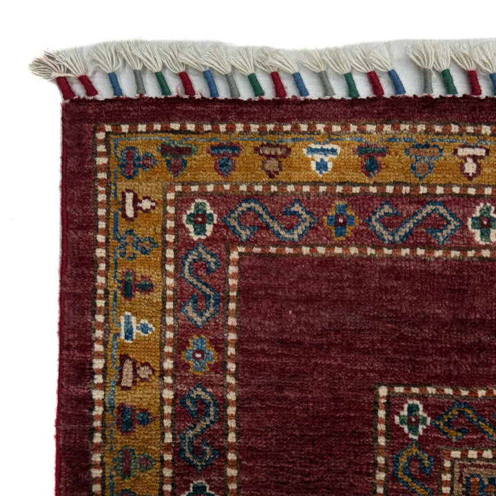 Red Afghan Sultani Rug 5' 9" x 7' 9" Hand-Knotted | No. AL52361