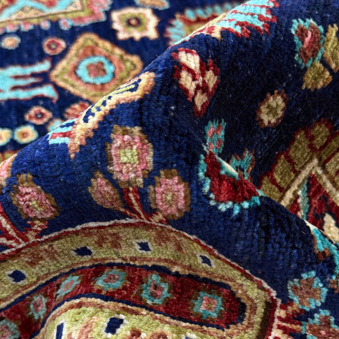 Afghan Kazak Rug 5' 6" x 7' 10" Hand-Knotted field