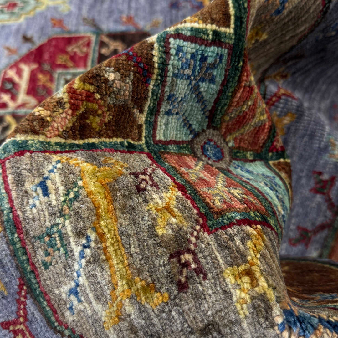 Gray Afghan Waziri Rug 5' 9" x 7' 10" Hand-Knotted field