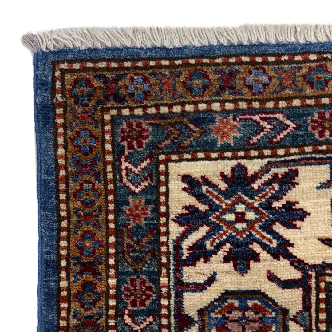 Blue Afghan Kazak Rug 5' 9" x 7' 11" Hand-Knotted | No. AL50367