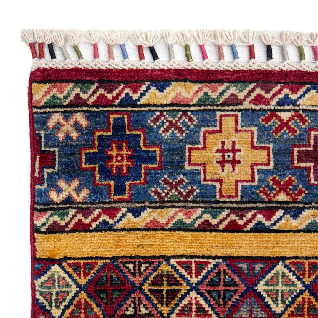 Afghan Gabbeh Rug 5' 7" x 7' 11" Hand-Knotted | No. AL33858