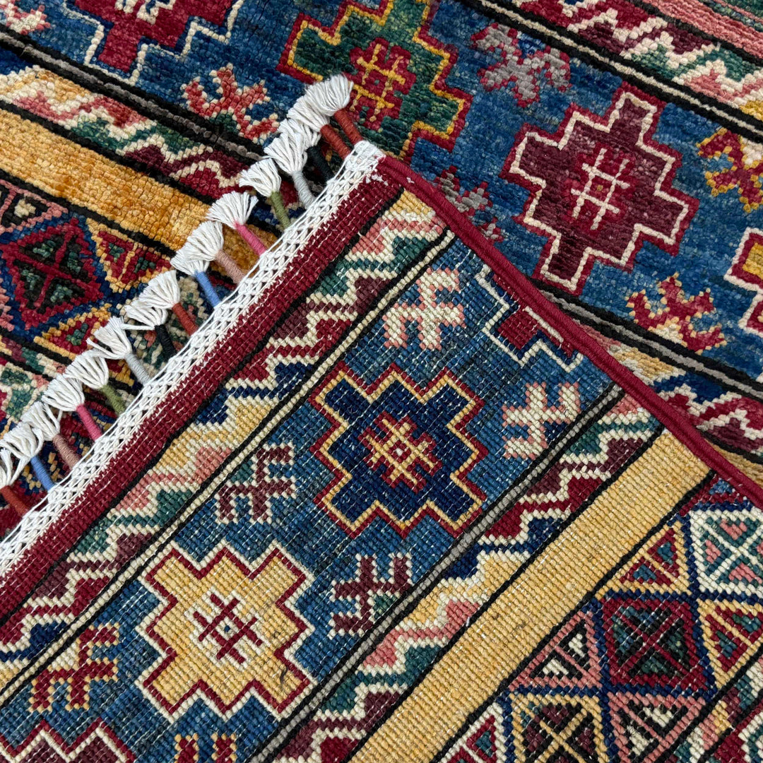 Afghan Gabbeh Rug 5' 7" x 7' 11" Hand-Knotted | No. AL33858