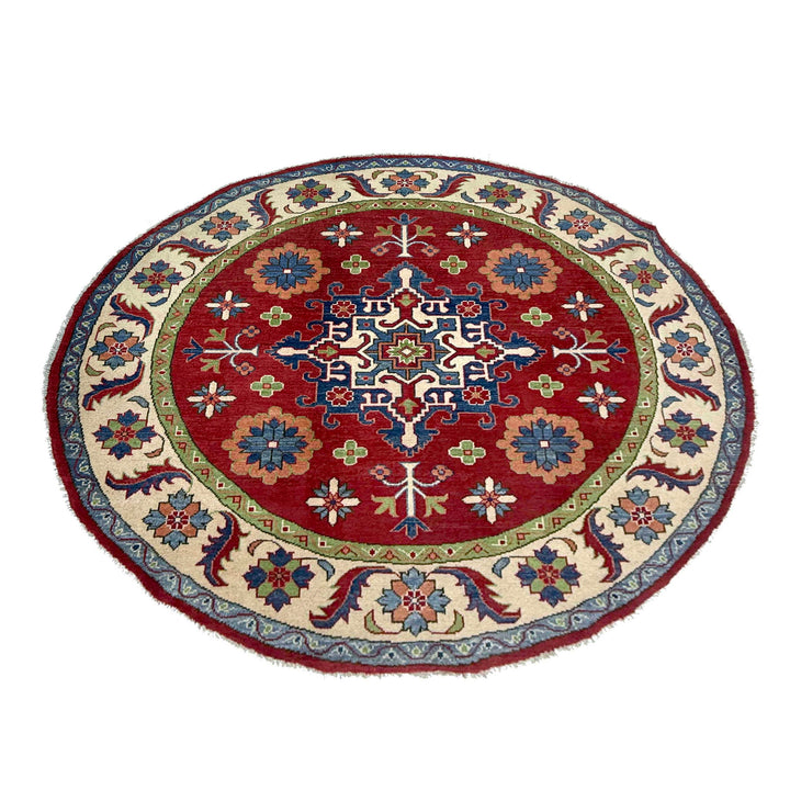 Traditional Kazak Round Area Rug 5' 10" x 5' 10" - No. AL56103