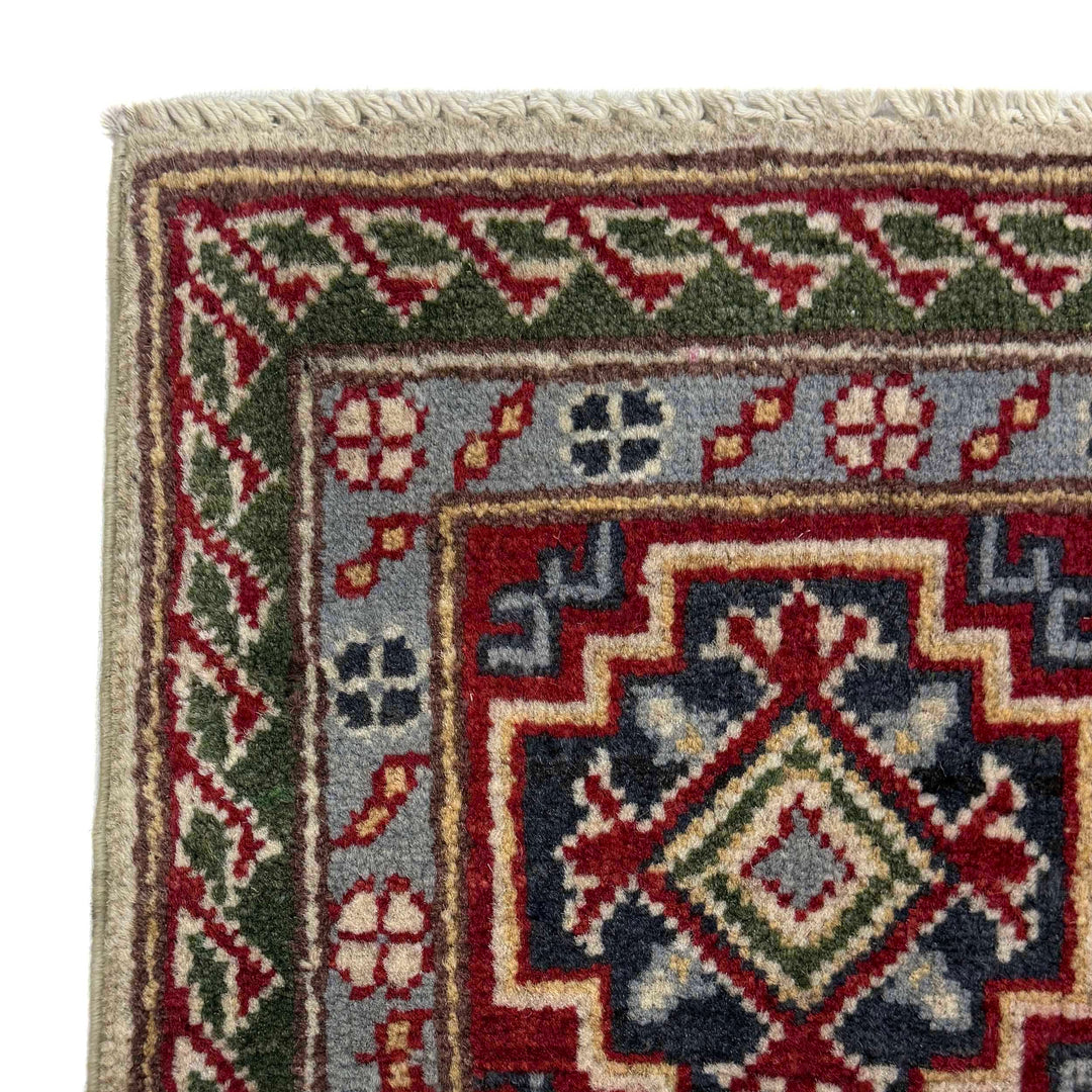 Beige Afghan Kazak Rug 6' 0" x 9' 1" Hand-Knotted | No. AL71190