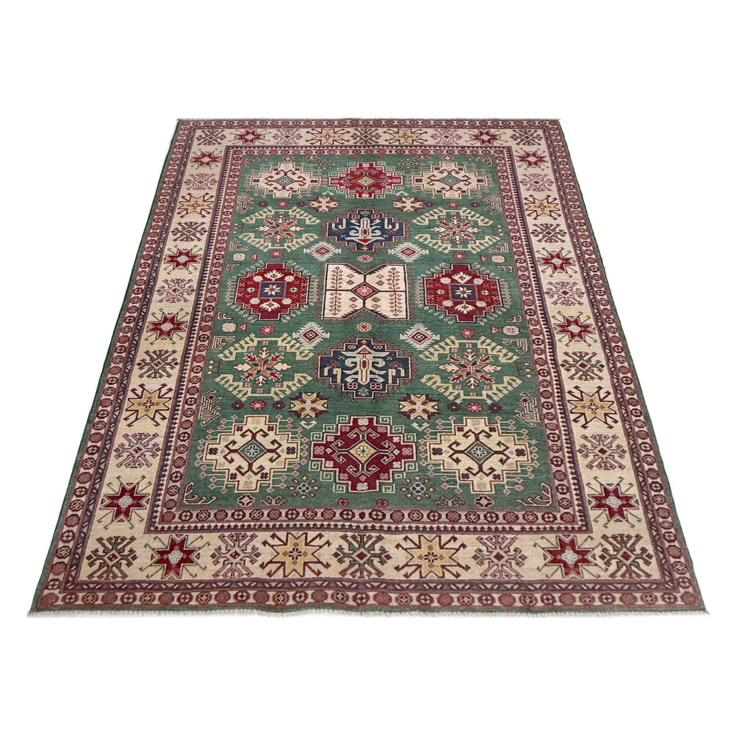 Handmade Kazak Area Rug 5' 9" x 9' 4" - No. AL18228