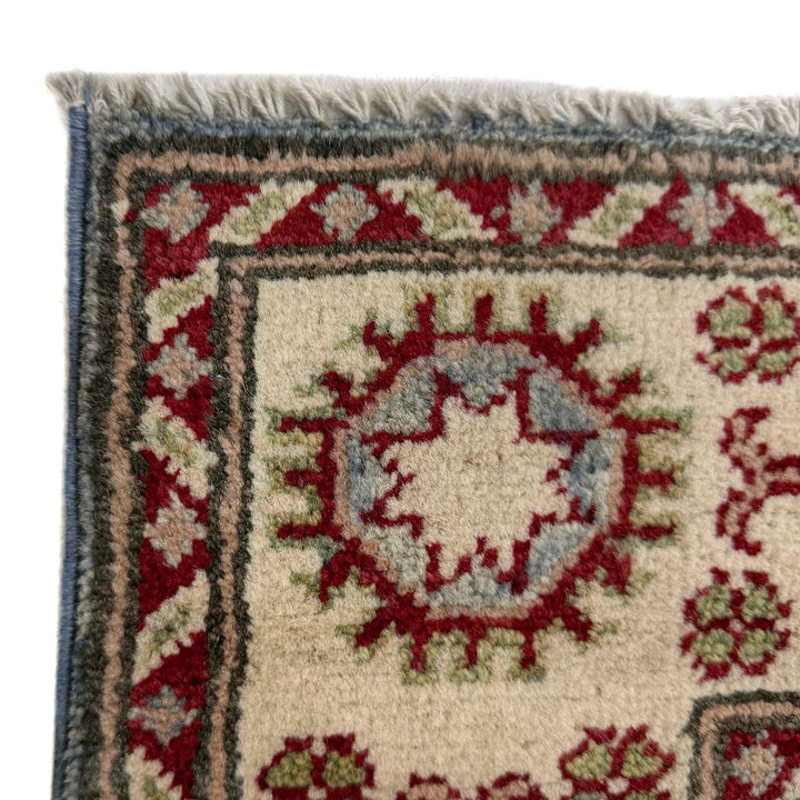 Blue Afghan Kazak Rug 2' 7" x 3' 9" Hand-Knotted | No. AL94200