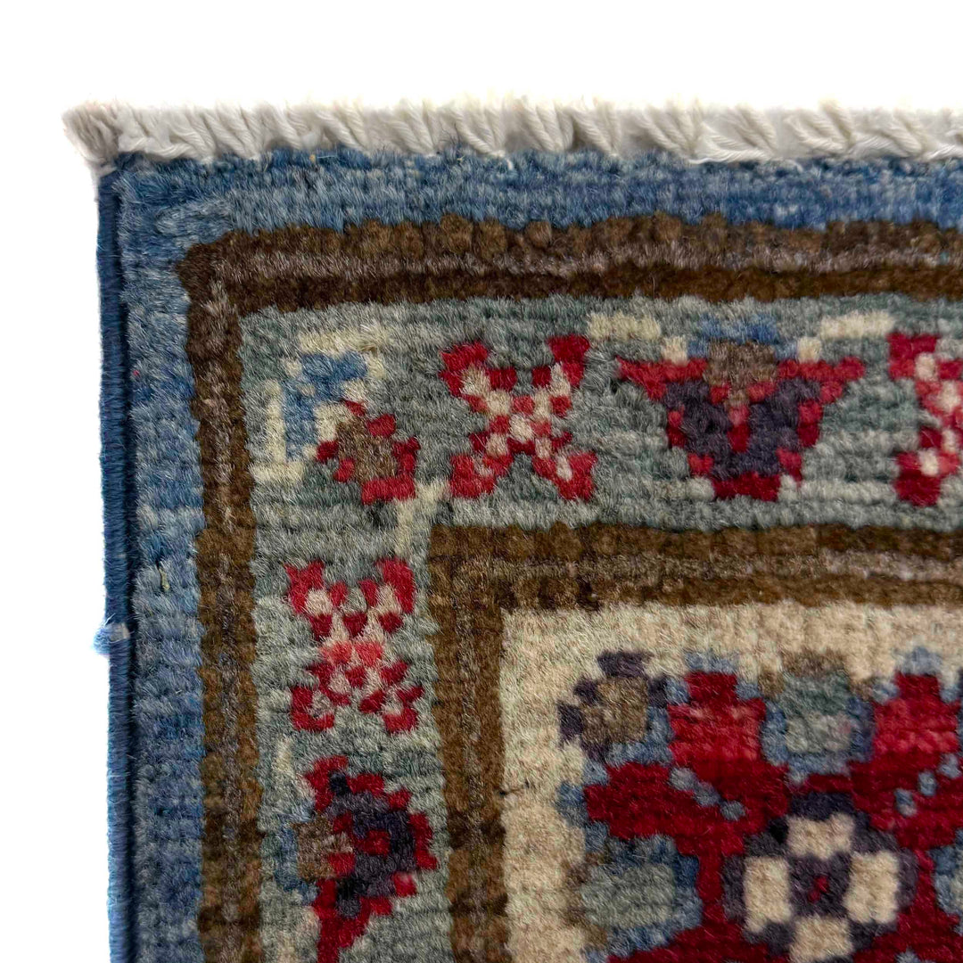 Blue Afghan Kazak Rug 2' 8" x 4' 2" Hand-Knotted | No. AL73657