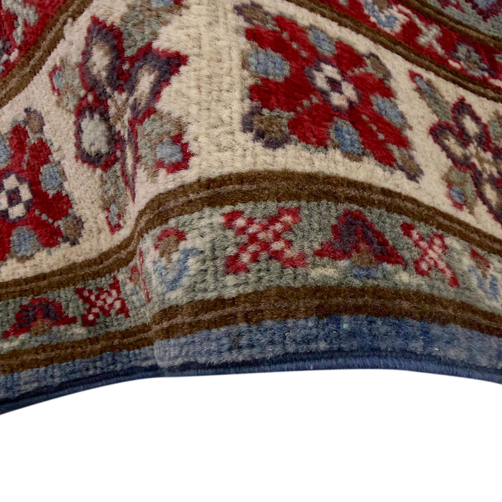 Blue Afghan Kazak Rug 2' 8" x 4' 2" Hand-Knotted | No. AL73657