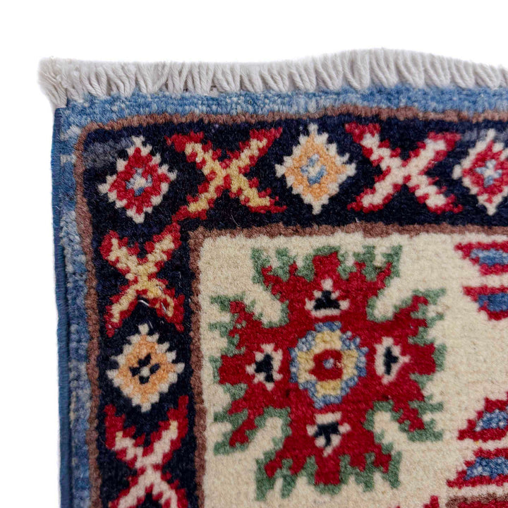 Blue Afghan Kazak Rug 2' 7" x 4' 3" Hand-Knotted | No. AL67858